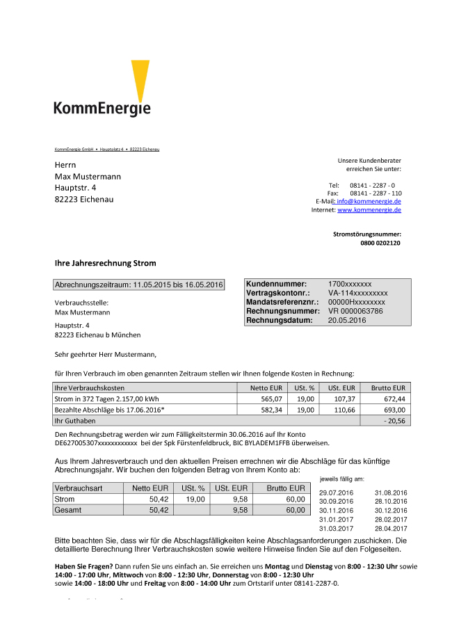 Invoice example photo